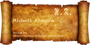 Micheli Klaudia névjegykártya
